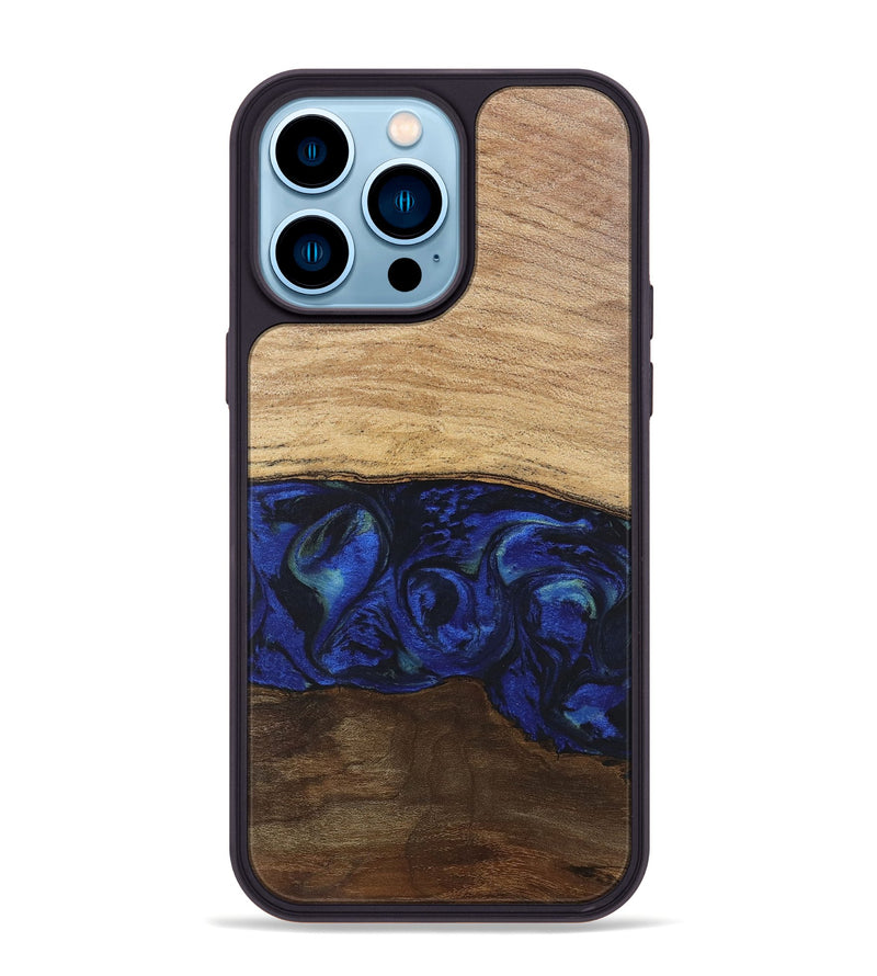 iPhone 14 Pro Max Wood Phone Case - Darby (Blue, 746689)