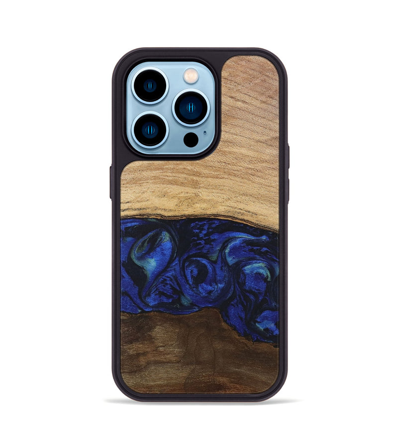 iPhone 14 Pro Wood Phone Case - Darby (Blue, 746689)