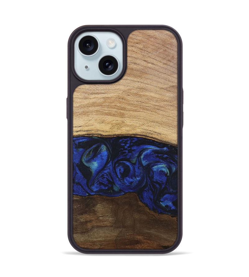 iPhone 15 Wood Phone Case - Darby (Blue, 746689)