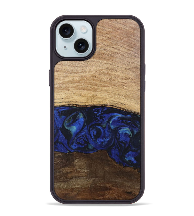 iPhone 15 Plus Wood Phone Case - Darby (Blue, 746689)