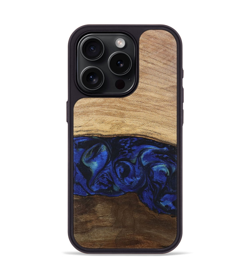 iPhone 15 Pro Wood Phone Case - Darby (Blue, 746689)