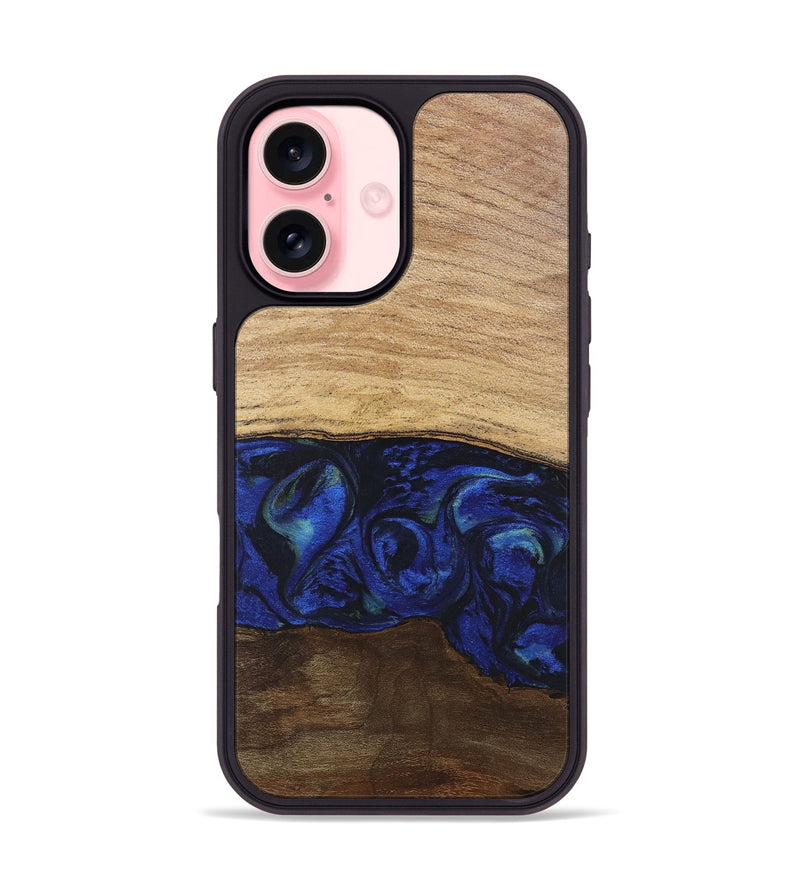 iPhone 16 Wood Phone Case - Darby (Blue, 746689)