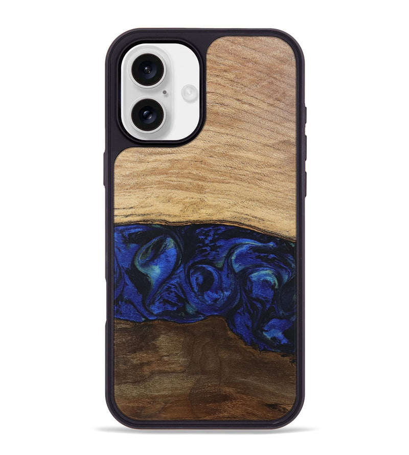 iPhone 16 Plus Wood Phone Case - Darby (Blue, 746689)