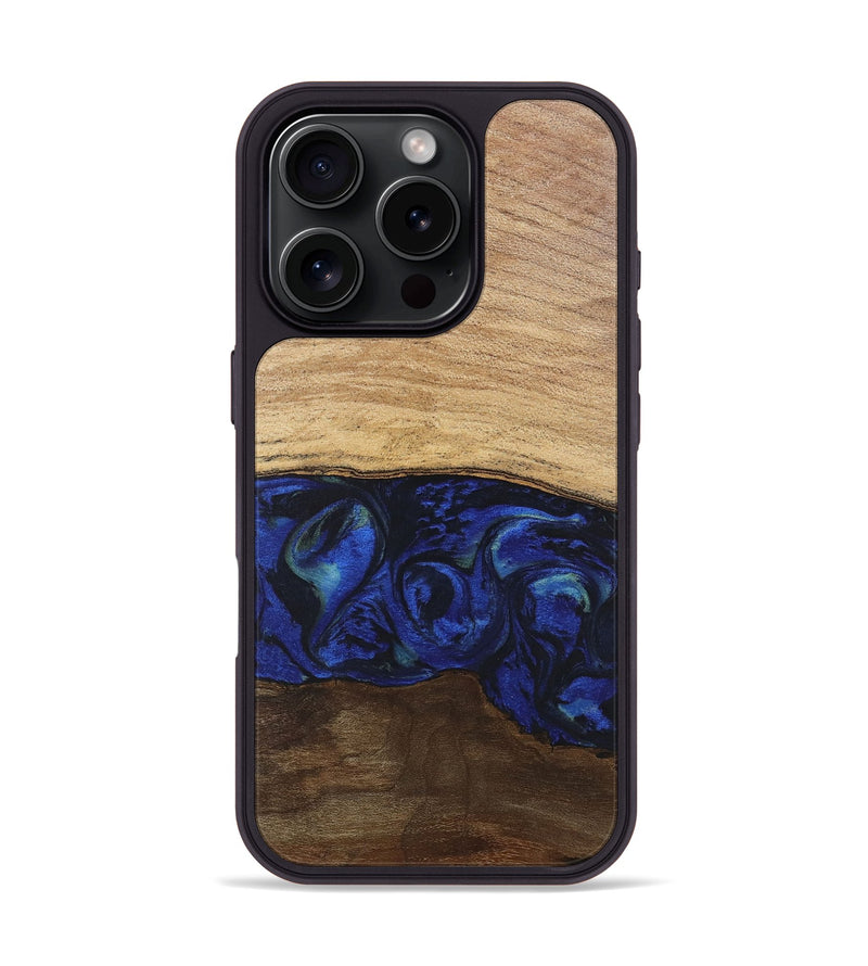 iPhone 16 Pro Wood Phone Case - Darby (Blue, 746689)