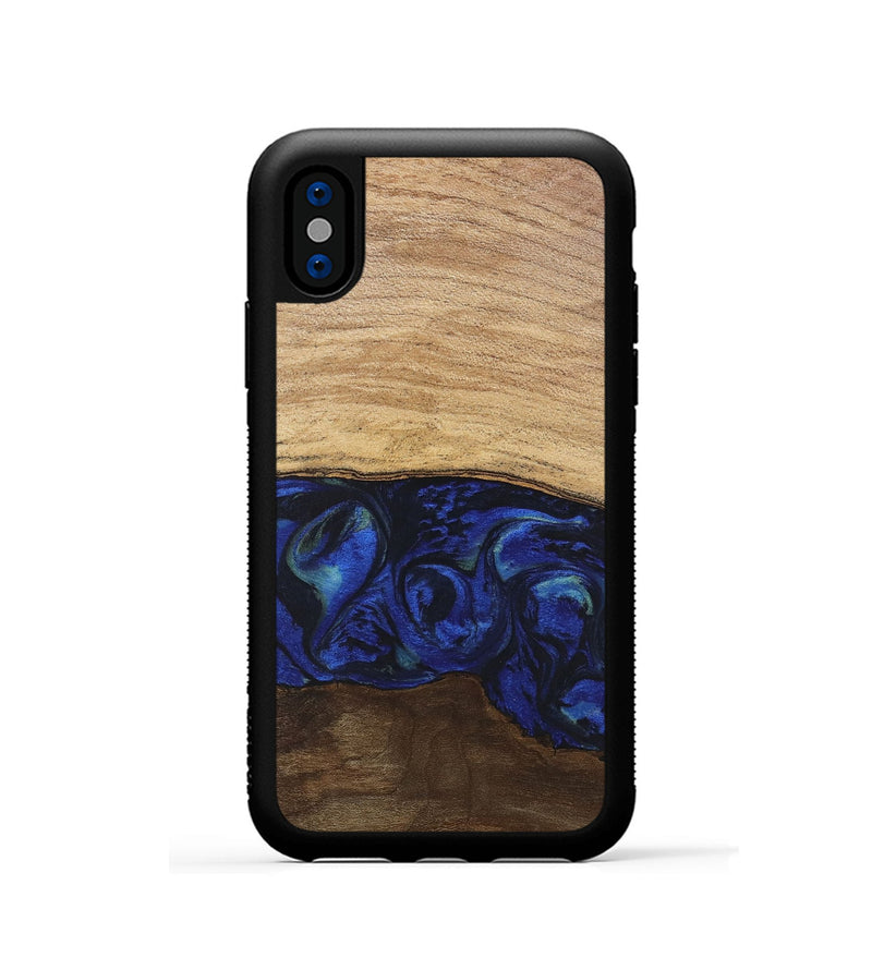 iPhone Xs Wood Phone Case - Darby (Blue, 746689)