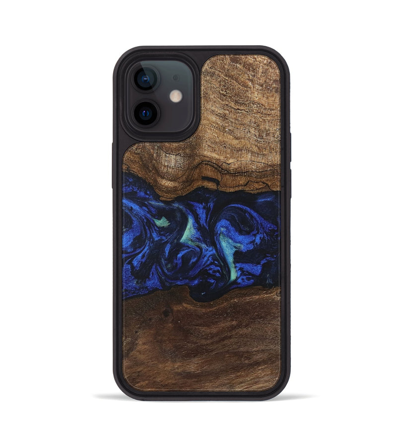 iPhone 12 Wood Phone Case - Nyasia (Blue, 746690)