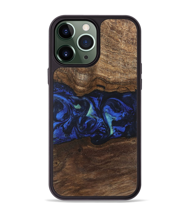 iPhone 13 Pro Max Wood Phone Case - Nyasia (Blue, 746690)