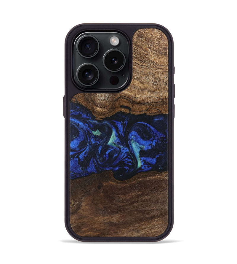 iPhone 15 Pro Wood Phone Case - Nyasia (Blue, 746690)