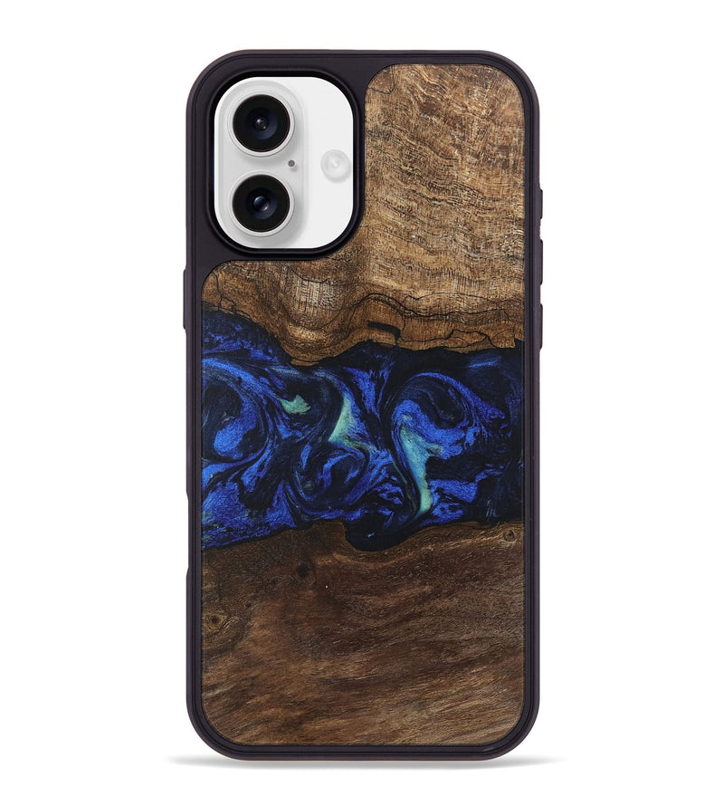 iPhone 16 Plus Wood Phone Case - Nyasia (Blue, 746690)