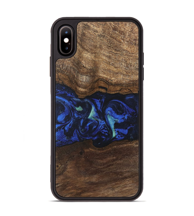 iPhone Xs Max Wood Phone Case - Nyasia (Blue, 746690)