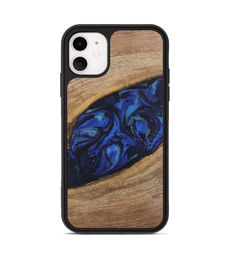 iPhone 11 Wood Phone Case - Lisette (Blue, 746694)