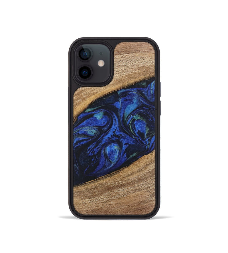 iPhone 12 mini Wood Phone Case - Lisette (Blue, 746694)