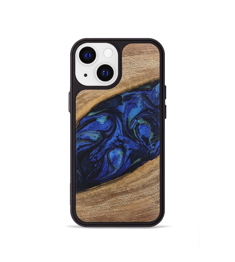 iPhone 13 mini Wood Phone Case - Lisette (Blue, 746694)