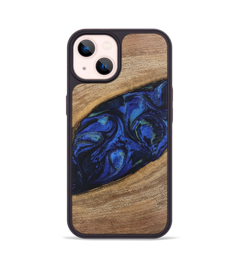 iPhone 14 Wood Phone Case - Lisette (Blue, 746694)