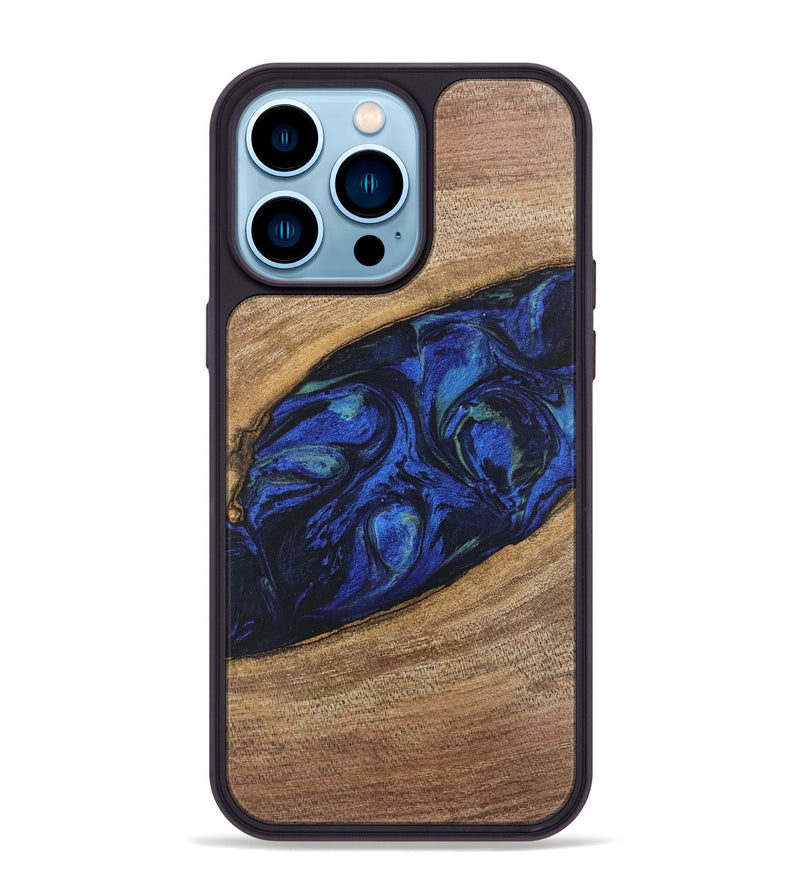 iPhone 14 Pro Max Wood Phone Case - Lisette (Blue, 746694)