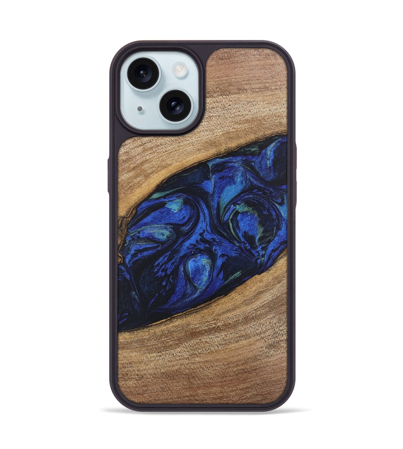 iPhone 15 Wood Phone Case - Lisette (Blue, 746694)