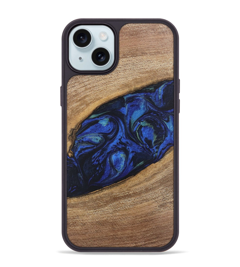 iPhone 15 Plus Wood Phone Case - Lisette (Blue, 746694)