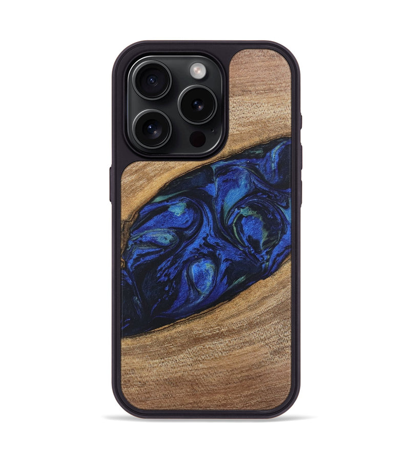 iPhone 15 Pro Wood Phone Case - Lisette (Blue, 746694)