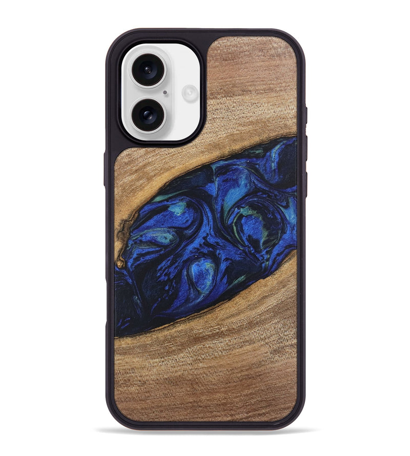 iPhone 16 Plus Wood Phone Case - Lisette (Blue, 746694)