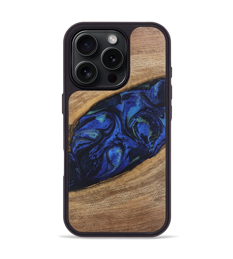 iPhone 16 Pro Wood Phone Case - Lisette (Blue, 746694)