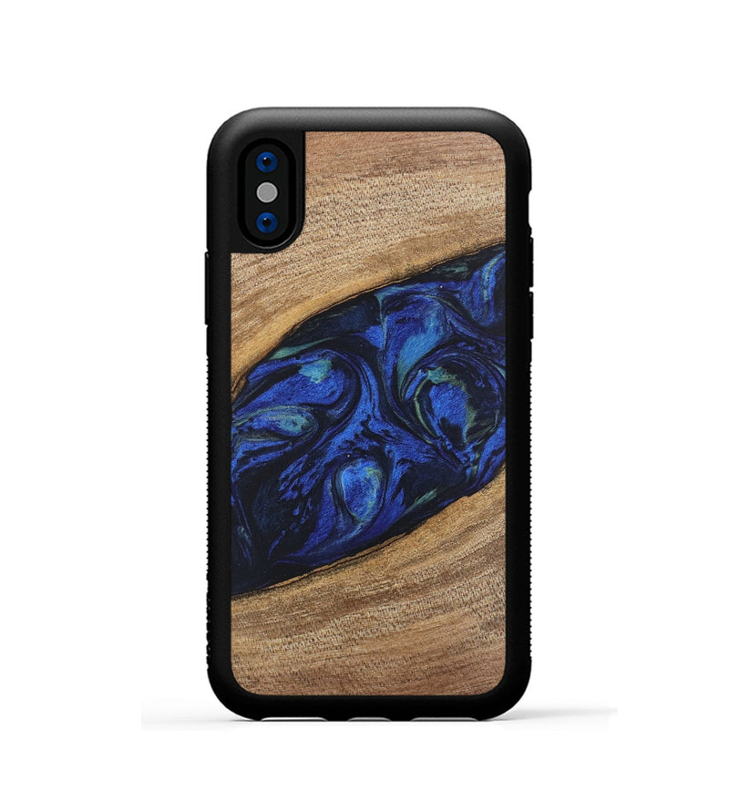 iPhone Xs Wood Phone Case - Lisette (Blue, 746694)