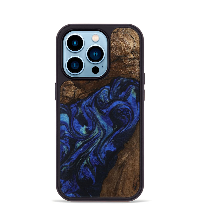 iPhone 14 Pro Wood Phone Case - Zion (Blue, 746698)