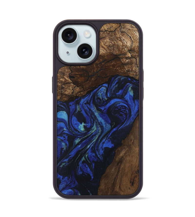 iPhone 15 Wood Phone Case - Zion (Blue, 746698)