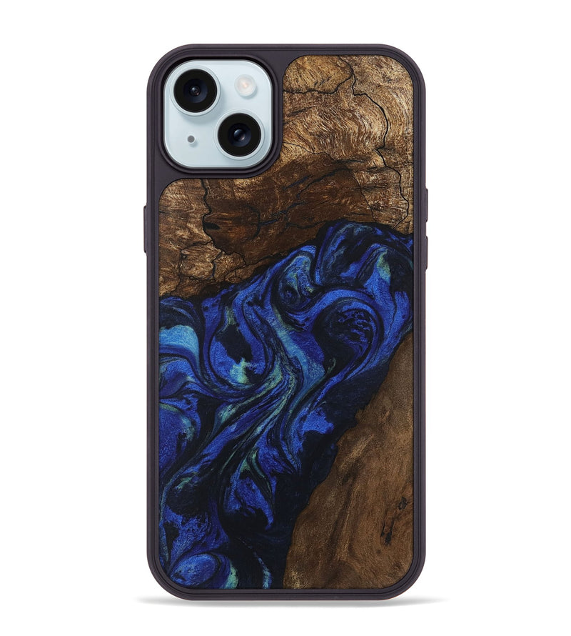 iPhone 15 Plus Wood Phone Case - Zion (Blue, 746698)