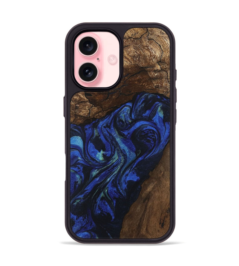 iPhone 16 Wood Phone Case - Zion (Blue, 746698)