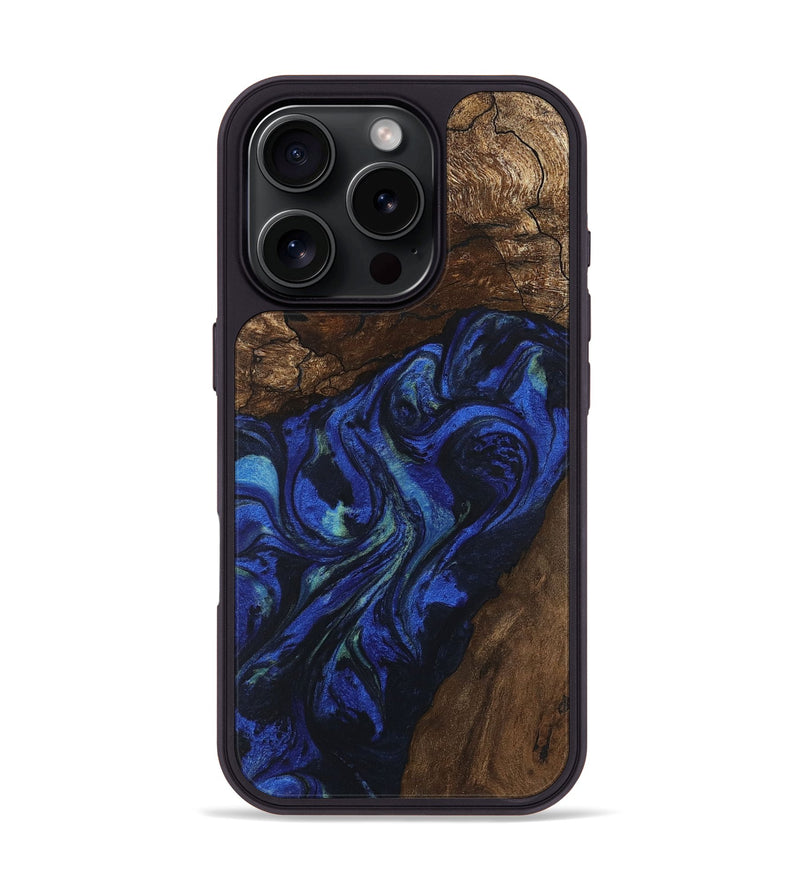 iPhone 16 Pro Wood Phone Case - Zion (Blue, 746698)