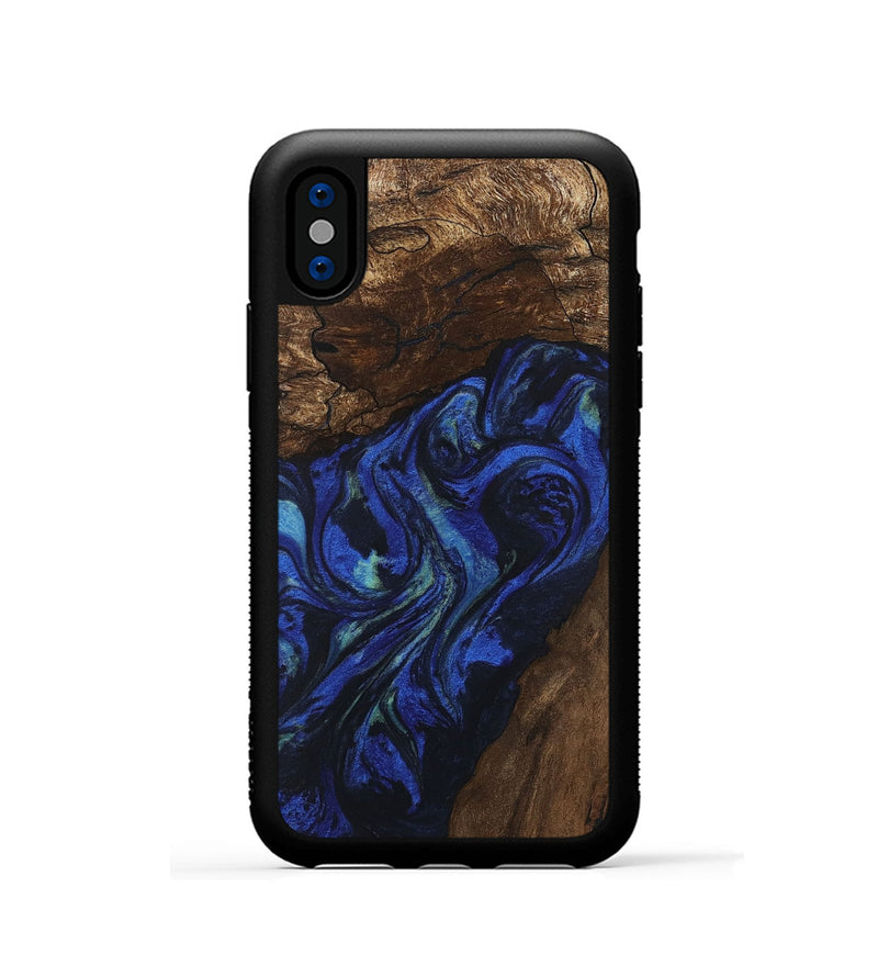 iPhone Xs Wood Phone Case - Zion (Blue, 746698)