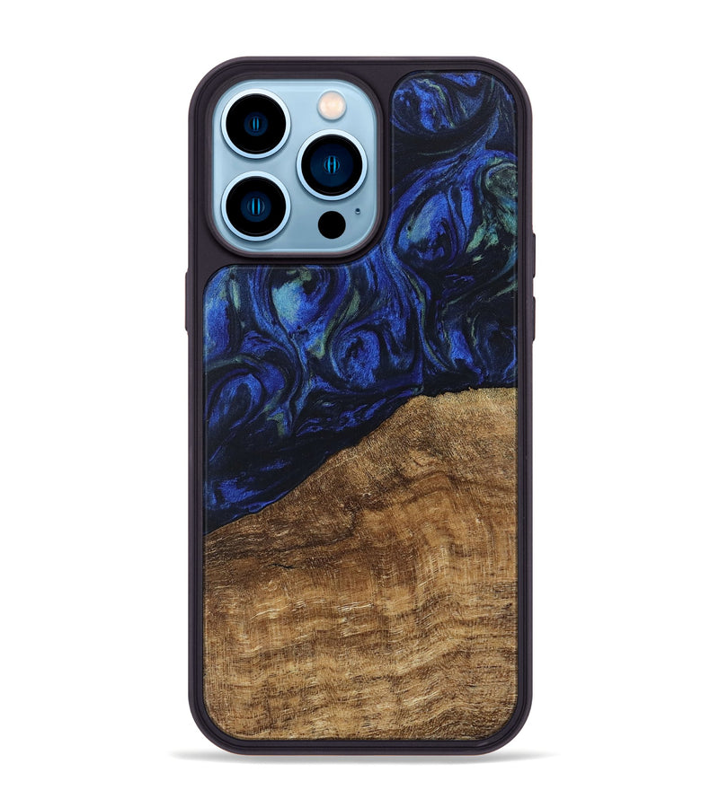 iPhone 14 Pro Max Wood Phone Case - Wheeler (Blue, 746702)