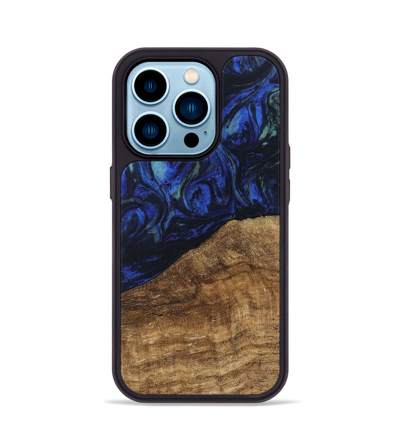 iPhone 14 Pro Wood Phone Case - Wheeler (Blue, 746702)