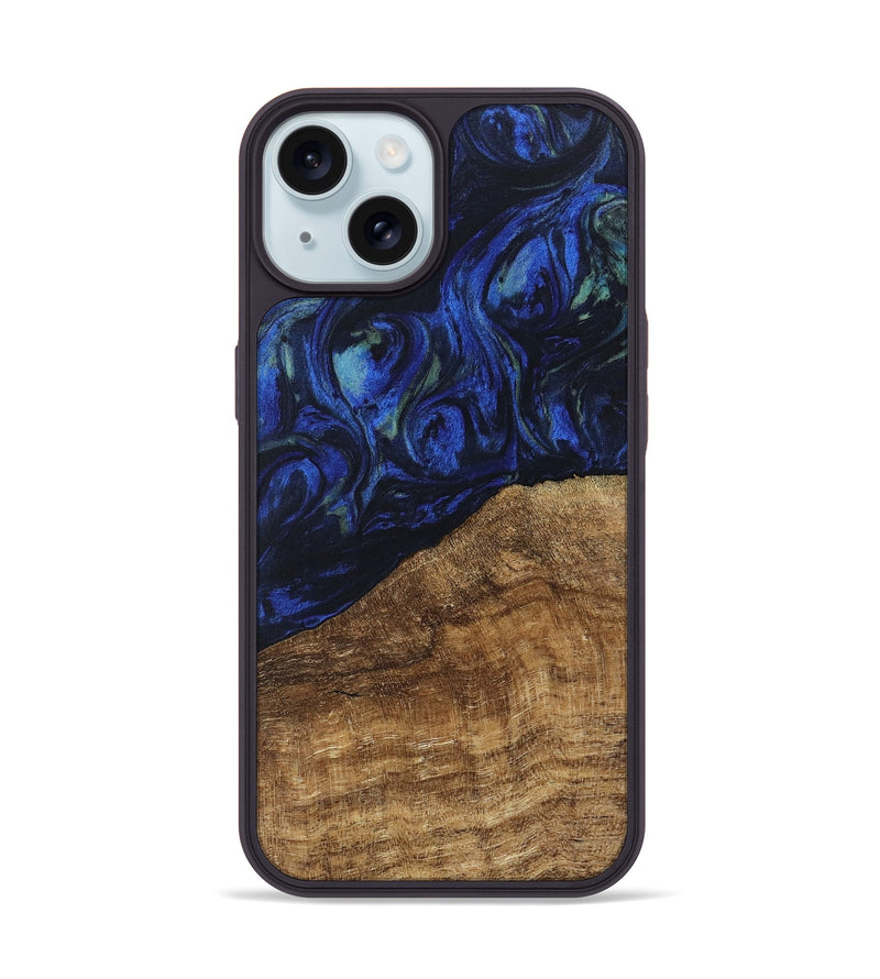 iPhone 15 Wood Phone Case - Wheeler (Blue, 746702)