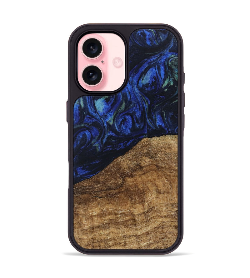 iPhone 16 Wood Phone Case - Wheeler (Blue, 746702)