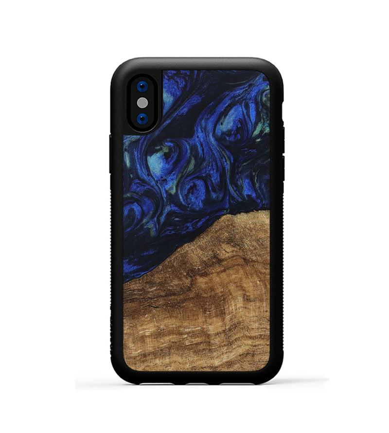 iPhone Xs Wood Phone Case - Wheeler (Blue, 746702)