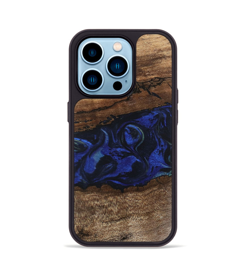 iPhone 14 Pro Wood Phone Case - Jemma (Blue, 746725)