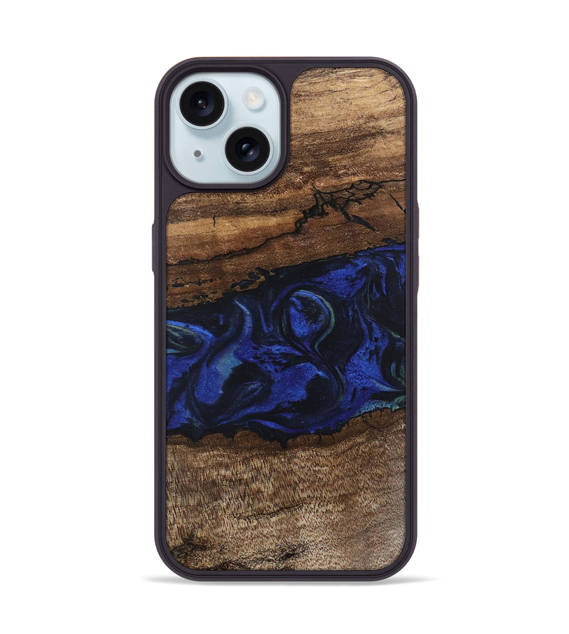 iPhone 15 Wood Phone Case - Jemma (Blue, 746725)