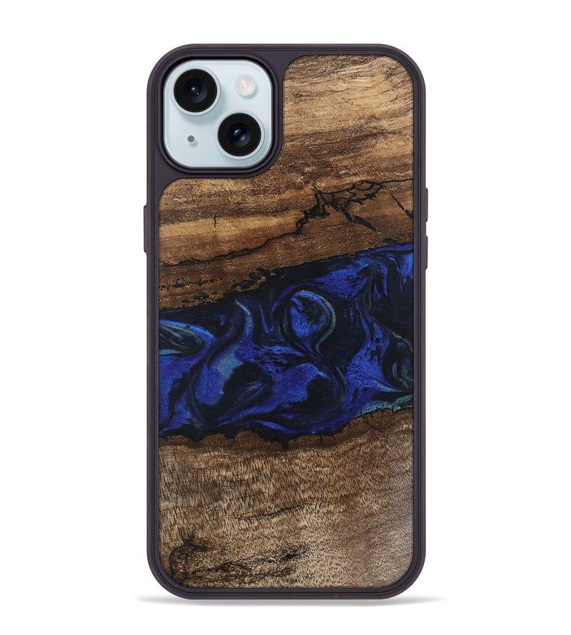 iPhone 15 Plus Wood Phone Case - Jemma (Blue, 746725)