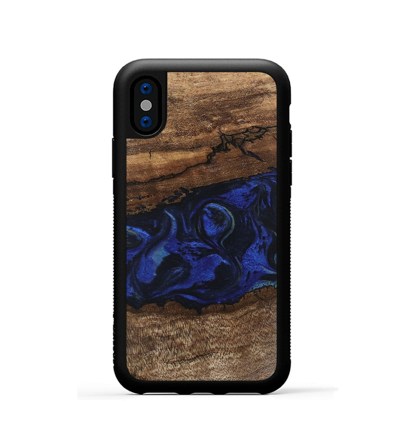 iPhone Xs Wood Phone Case - Jemma (Blue, 746725)