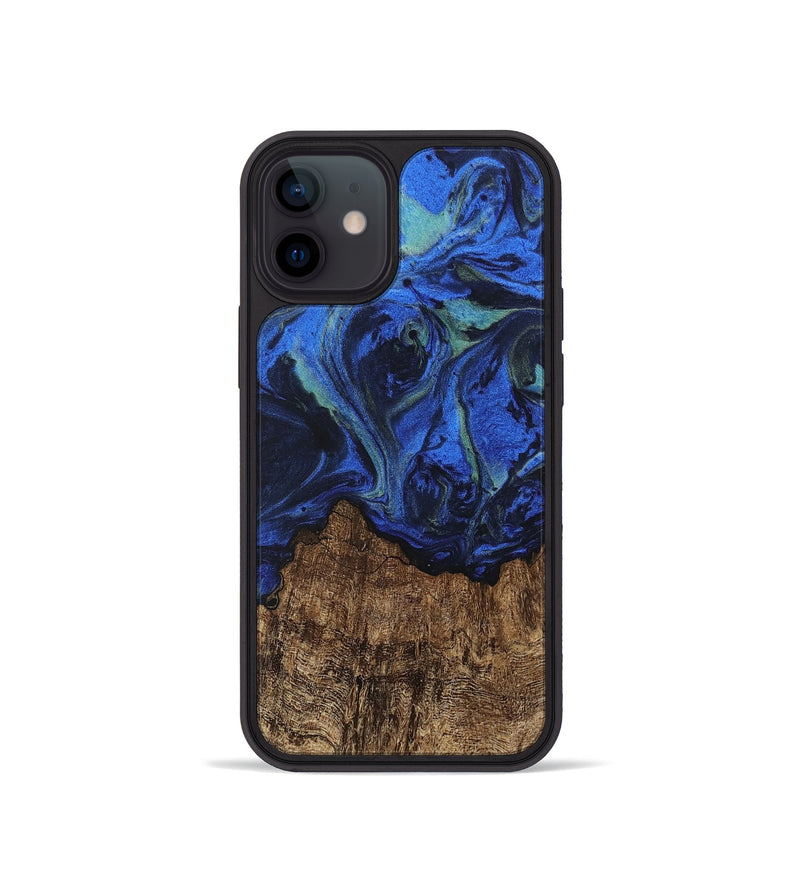 iPhone 12 mini Wood Phone Case - Carlee (Blue, 746726)