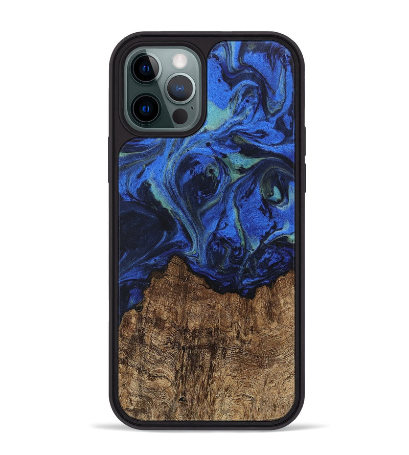 iPhone 12 Pro Max Wood Phone Case - Carlee (Blue, 746726)