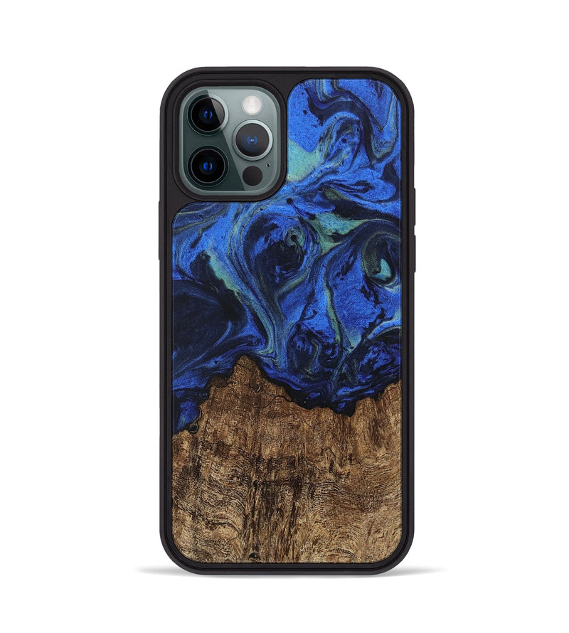 iPhone 12 Pro Wood Phone Case - Carlee (Blue, 746726)