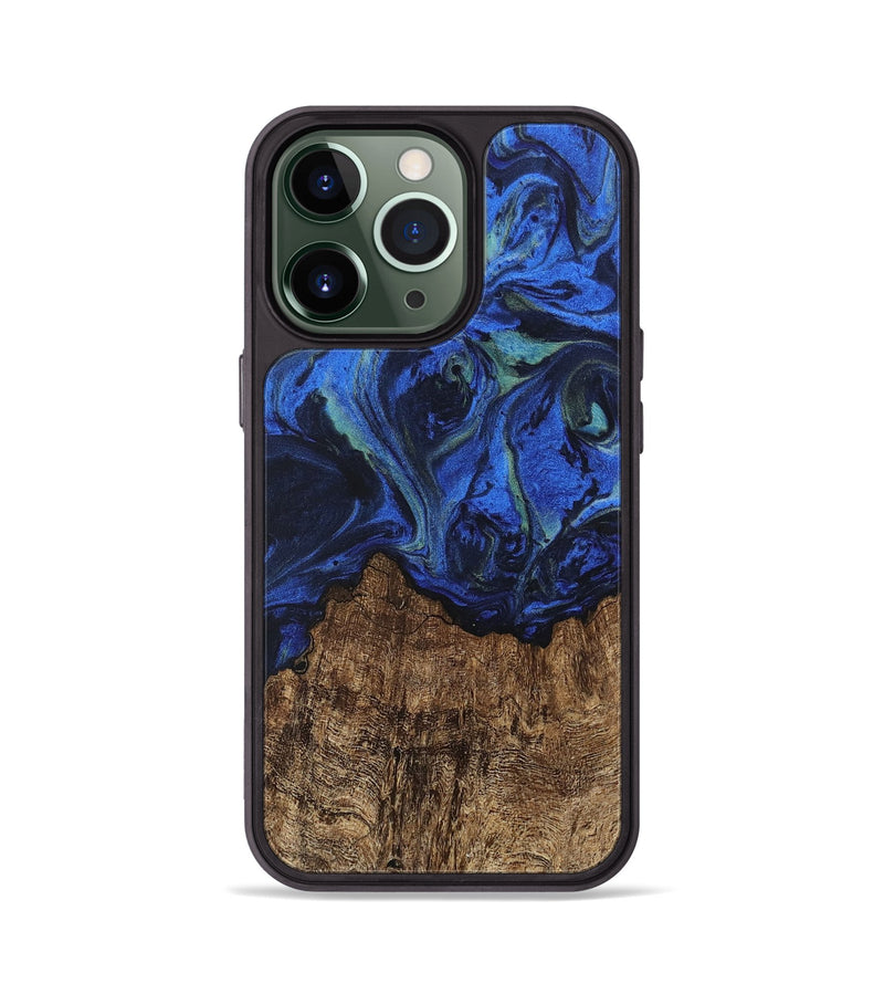 iPhone 13 Pro Wood Phone Case - Carlee (Blue, 746726)