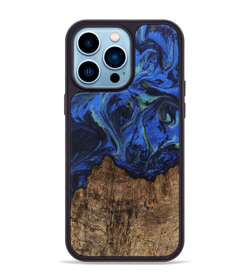 iPhone 14 Pro Max Wood Phone Case - Carlee (Blue, 746726)