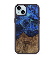 iPhone 15 Plus Wood Phone Case - Carlee (Blue, 746726)