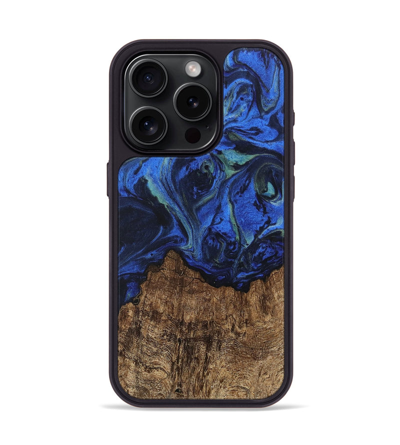 iPhone 15 Pro Wood Phone Case - Carlee (Blue, 746726)