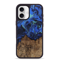 iPhone 16 Plus Wood Phone Case - Carlee (Blue, 746726)