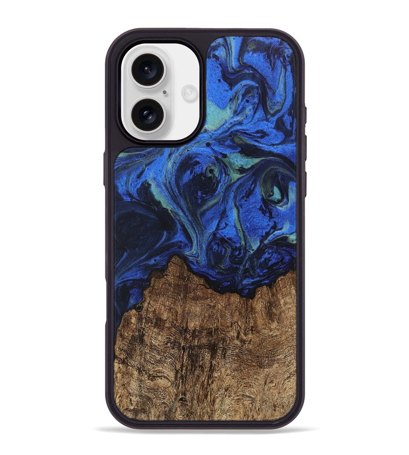 iPhone 16 Plus Wood Phone Case - Carlee (Blue, 746726)