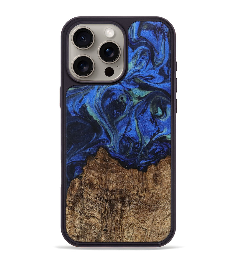 iPhone 16 Pro Max Wood Phone Case - Carlee (Blue, 746726)